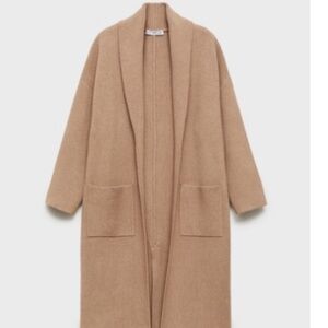 MANGO Oversized knitted coat with pockets XS